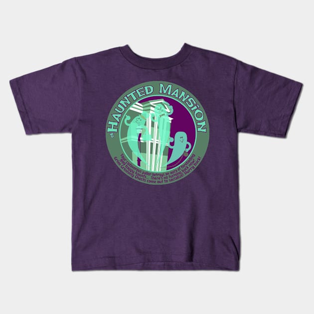 Haunted Mansion (green and purple) Kids T-Shirt by brodiehbrockie